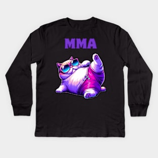 MMA cat Kids Long Sleeve T-Shirt